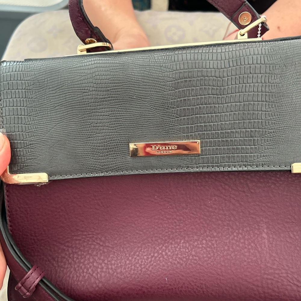 Dune London Elegant Purple and Gray Satchel